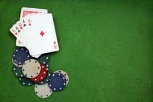 green felt casino tables image
