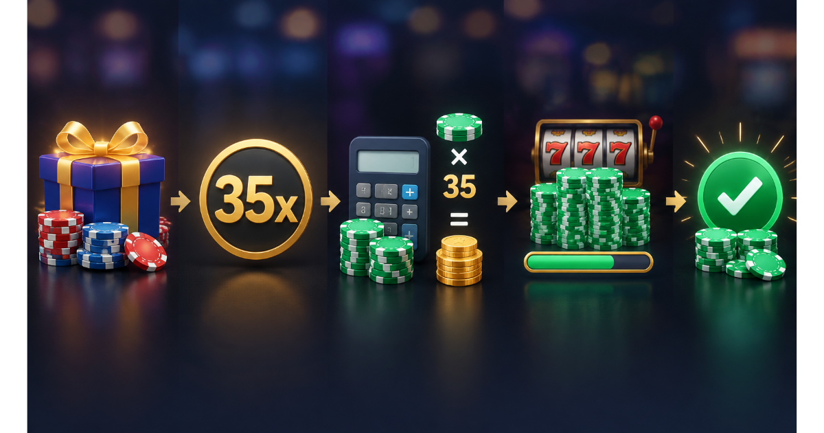 casino bonus wagering requirements explained: 35x in dollars