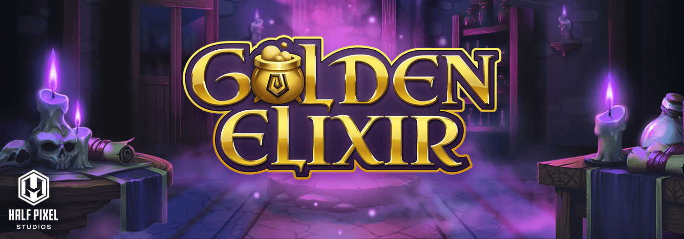 Golden Elixir Online Slot Game Logo Image Symbol
