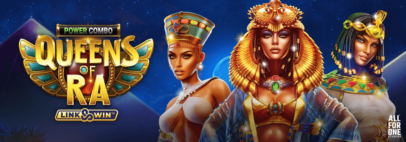 Queens of Ra Power Combo Online Slot Game Logo Image