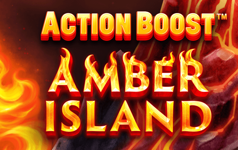 Action Boost Amber Island Online Slot Game Logo Image