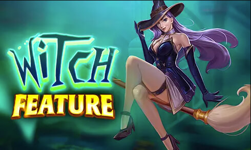 Witch Feature Online Slot Game Logo Image