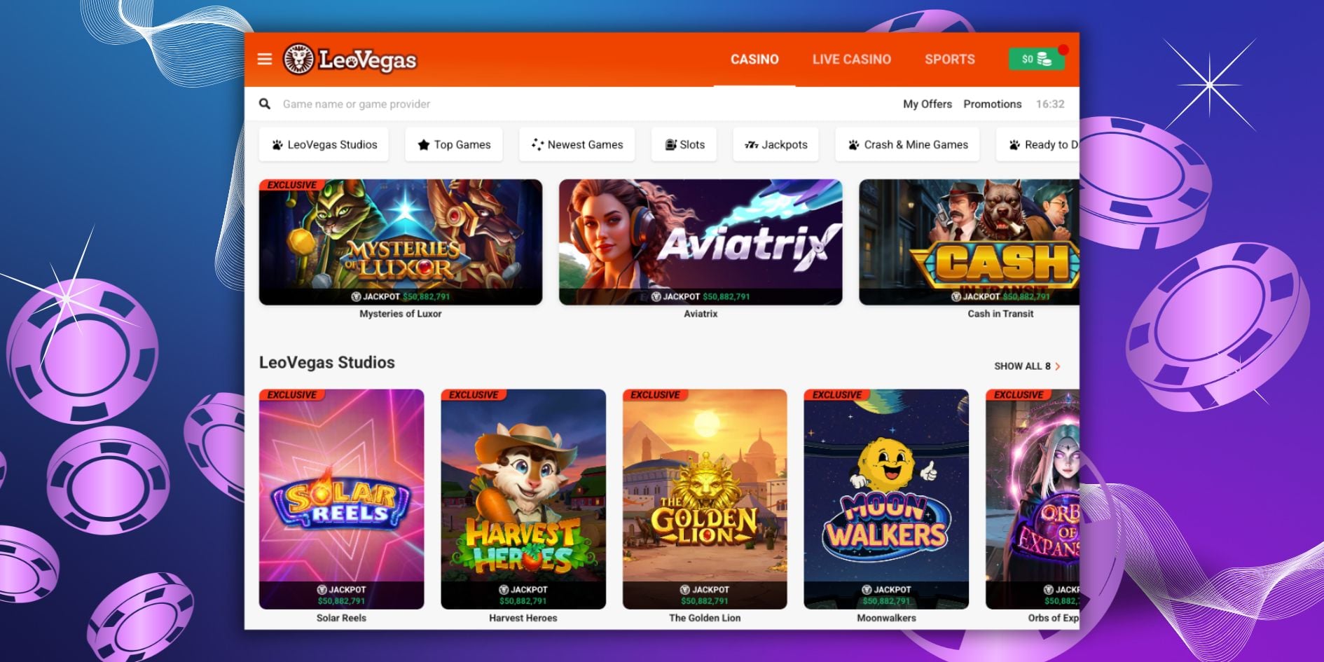 LeoVegas Ontario review screenshot