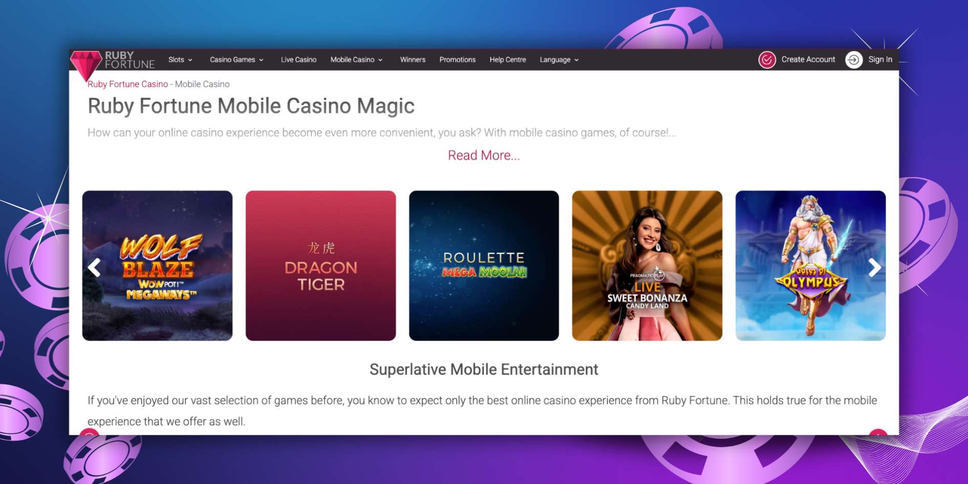 Ruby Fortune Ontario review screenshot
