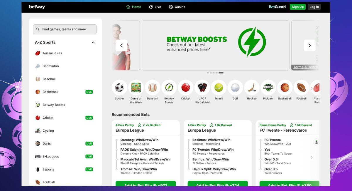 Betway Ontario sportsbook review screenshot