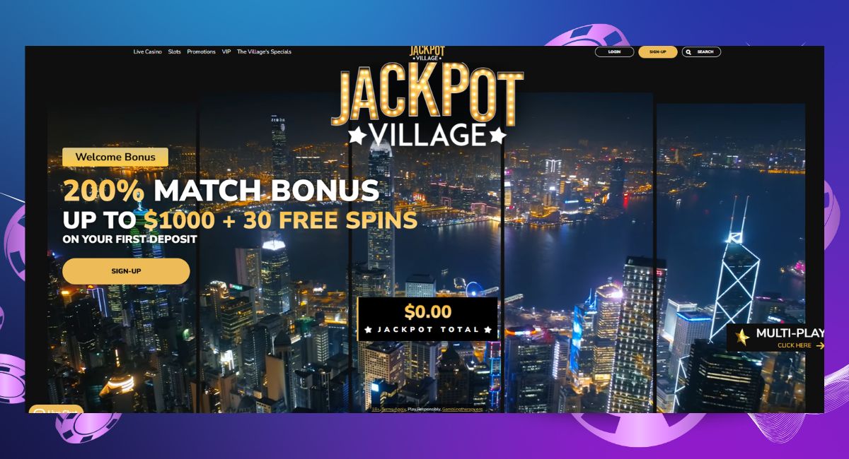 Jackpot Village live casino lobby