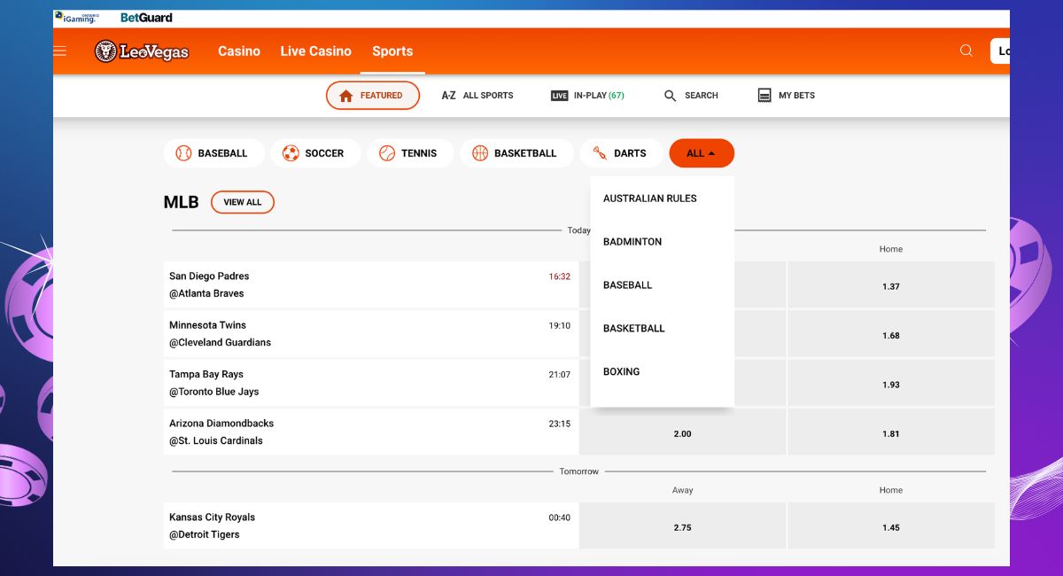 LeoVegas Ontario sportsbook review screenshot