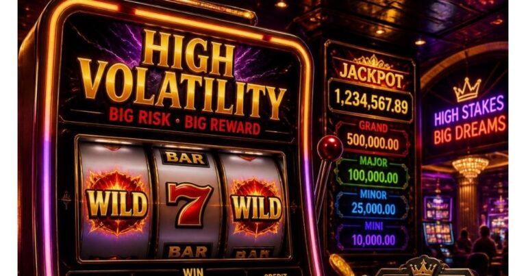 High volatility slots shown on an online slot game screen