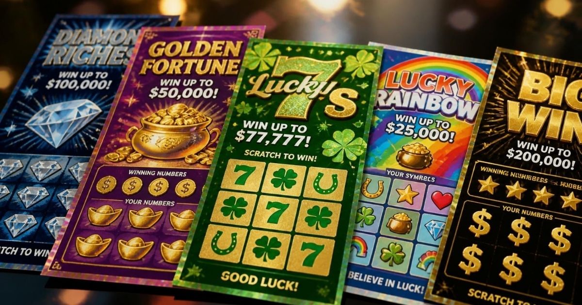 Scratch cards fanned out, how do scratch cards work when it comes to odds and prizes