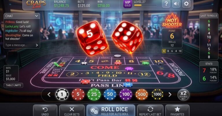 Online craps in Canada shown on a laptop and phone