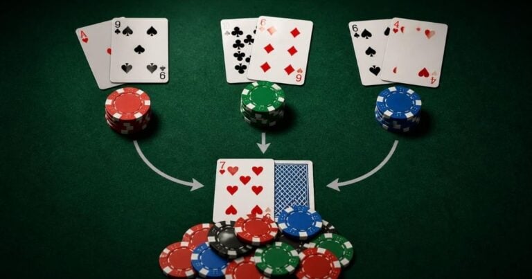 A blackjack table showing the house edge and odds