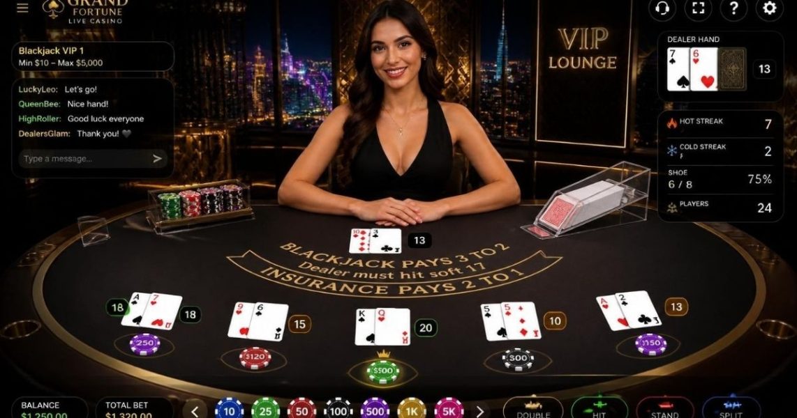 A live dealer blackjack table streamed to a Canadian player