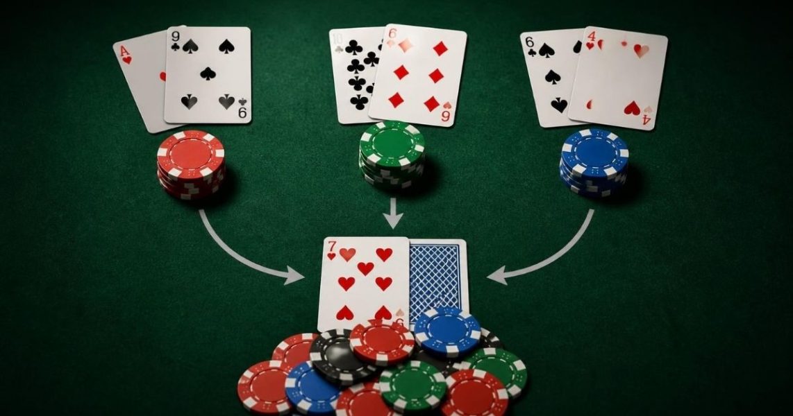 A blackjack table showing the house edge and odds